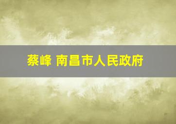 蔡峰 南昌市人民政府